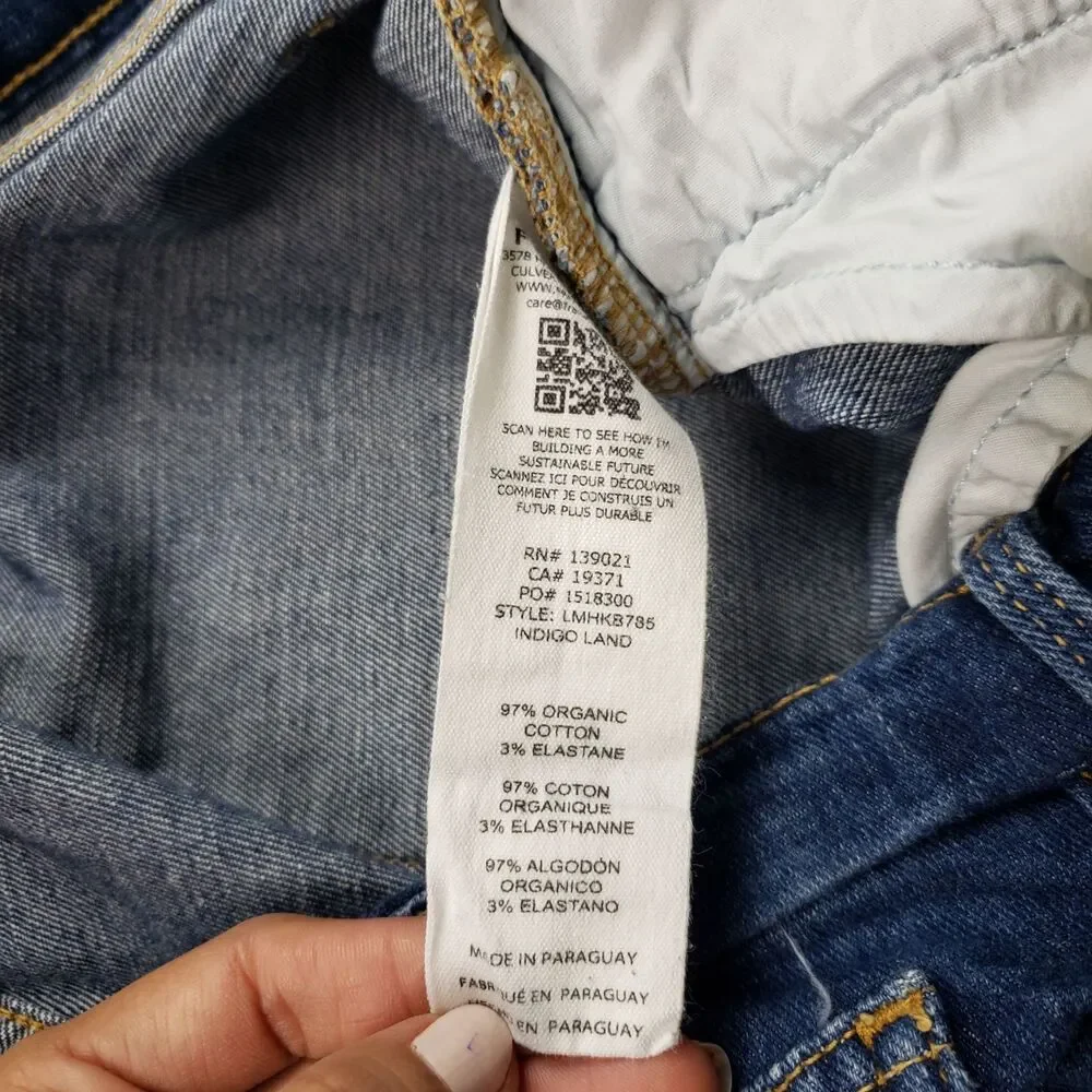 Frame L'Homme Skinny Jeans Mens 38 Indigo Land Distressed Organic Cotton - Picture 4 of 8